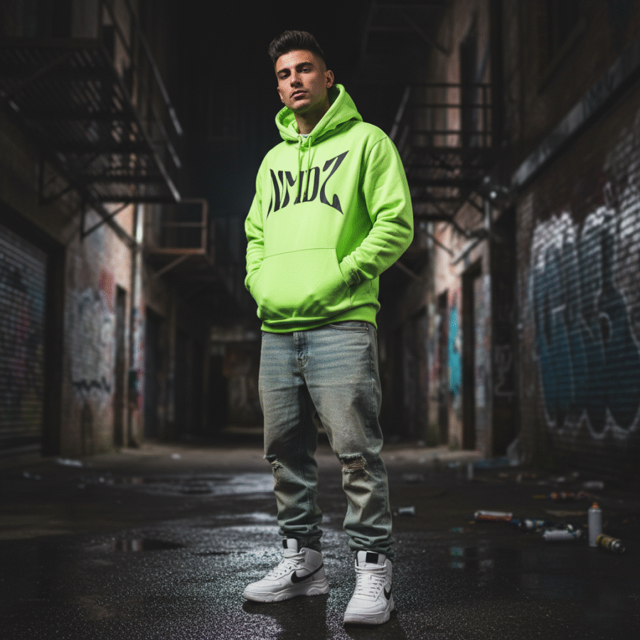 FELPA UNISEX STREET NMDZ con cappuccio